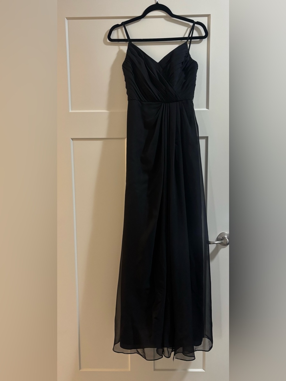 JS Boutique Black Ruched V-Neck Maxi Dress